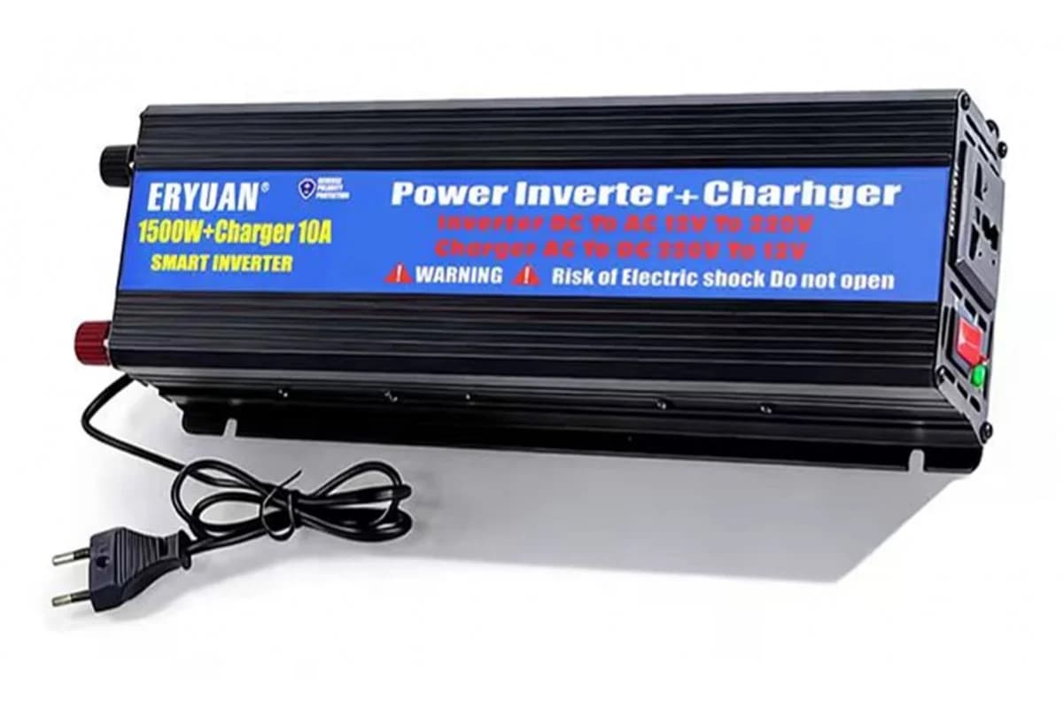 Перетворювач напруги 1500W із зарядним пристроєм 10A • Інвертор для акумулятора, дому, авто та резервного живлення — 2