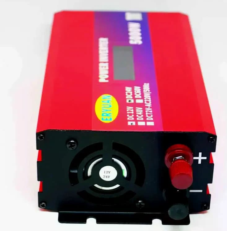 Перетворювач напруги 5000W 12V/24V у 220V з LCD-дисплеєм і підтримкою сонячної панелі • Інвертор для дому, авто, дачі та резервного живлення — 4