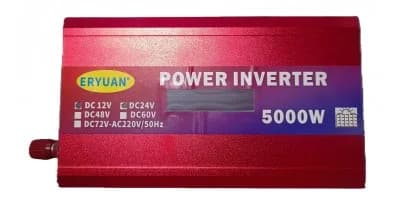 Перетворювач напруги 5000W 12V/24V у 220V з LCD-дисплеєм і підтримкою сонячної панелі • Інвертор для дому, авто, дачі та резервного живлення — 5