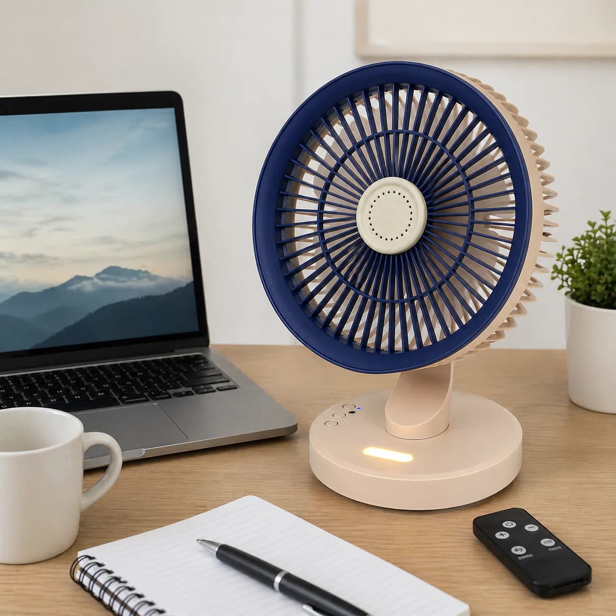 Портативний настільний вентилятор SkeBerg JX-80 з LED-підсвіткою — 2