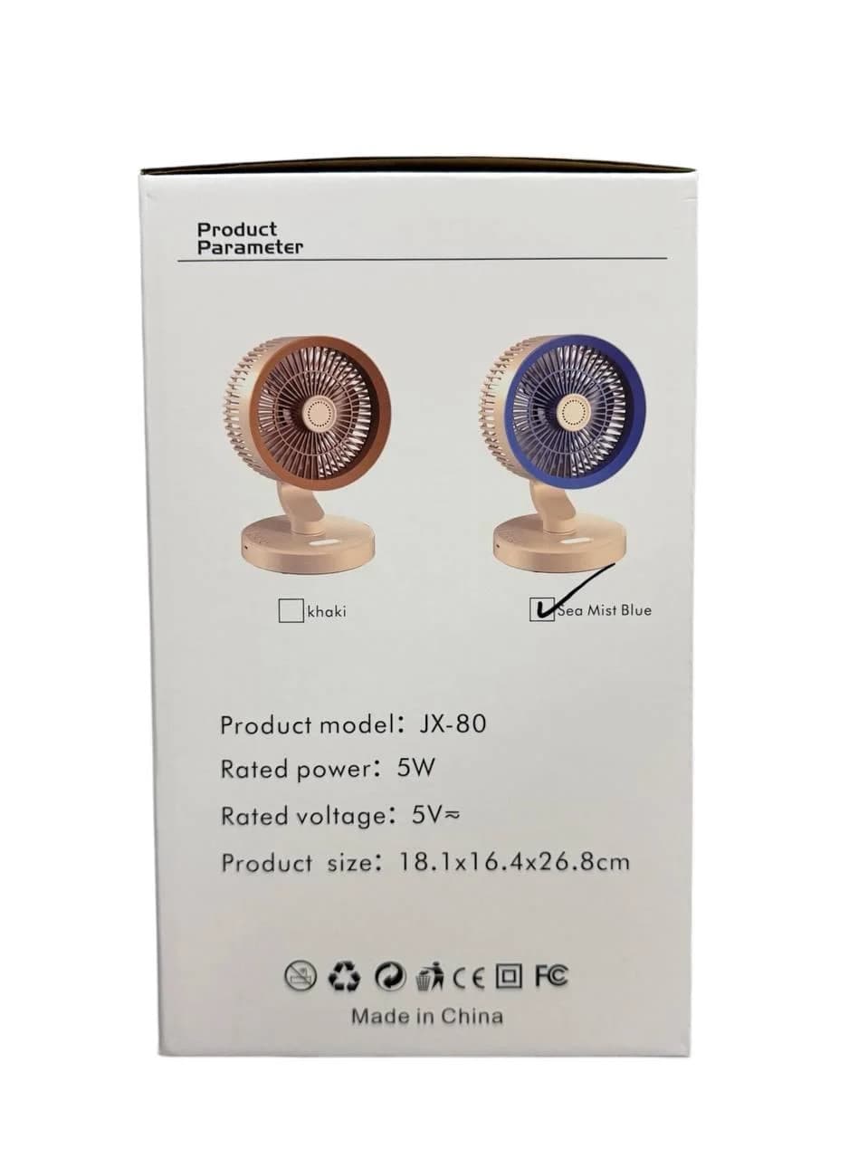 Портативний настільний вентилятор SkeBerg JX-80 з LED-підсвіткою — 4
