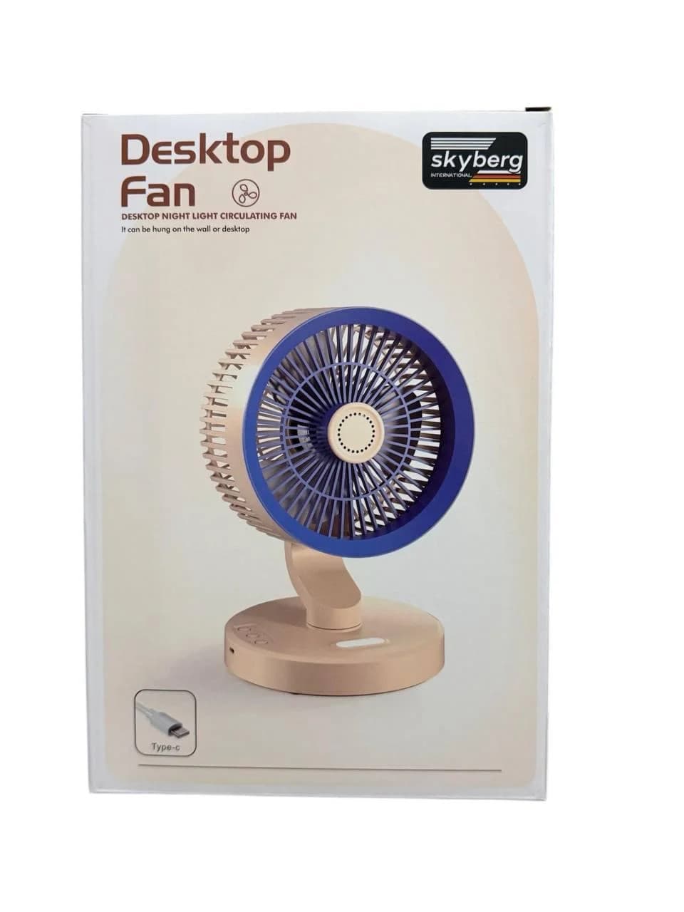 Портативний настільний вентилятор SkeBerg JX-80 з LED-підсвіткою — 6
