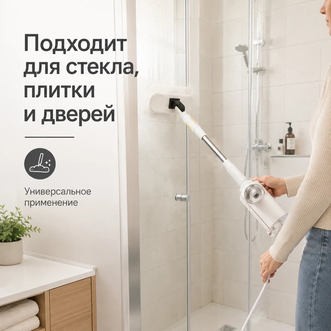 Ручний пароочисник AND 232 6 в 1 • Парова швабра для підлоги, плитки, скла, кухні та ванної з насадками — 2