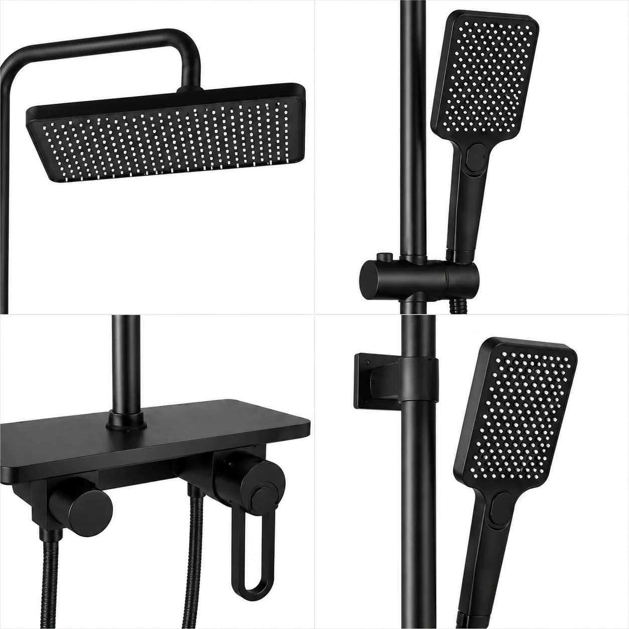 Змішувач для ванної кімнати Shower Set AND YLN16001H • Душова система з верхнім душем, ручною лійкою та стійкою — 3