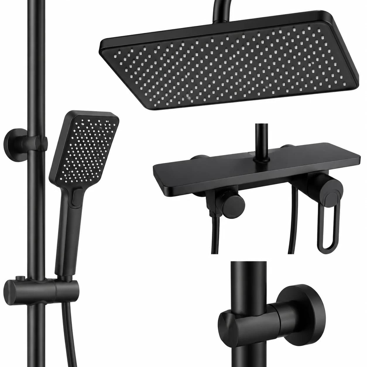 Змішувач для ванної кімнати Shower Set AND YLN16001H • Душова система з верхнім душем, ручною лійкою та стійкою — 5