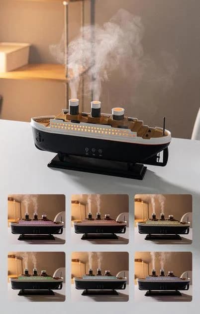 Зволожувач повітря Титанік AND-20-21PCS у вигляді моделі корабля • USB-дифузор ефірної олії humidifier для дому, офісу та декору — 6