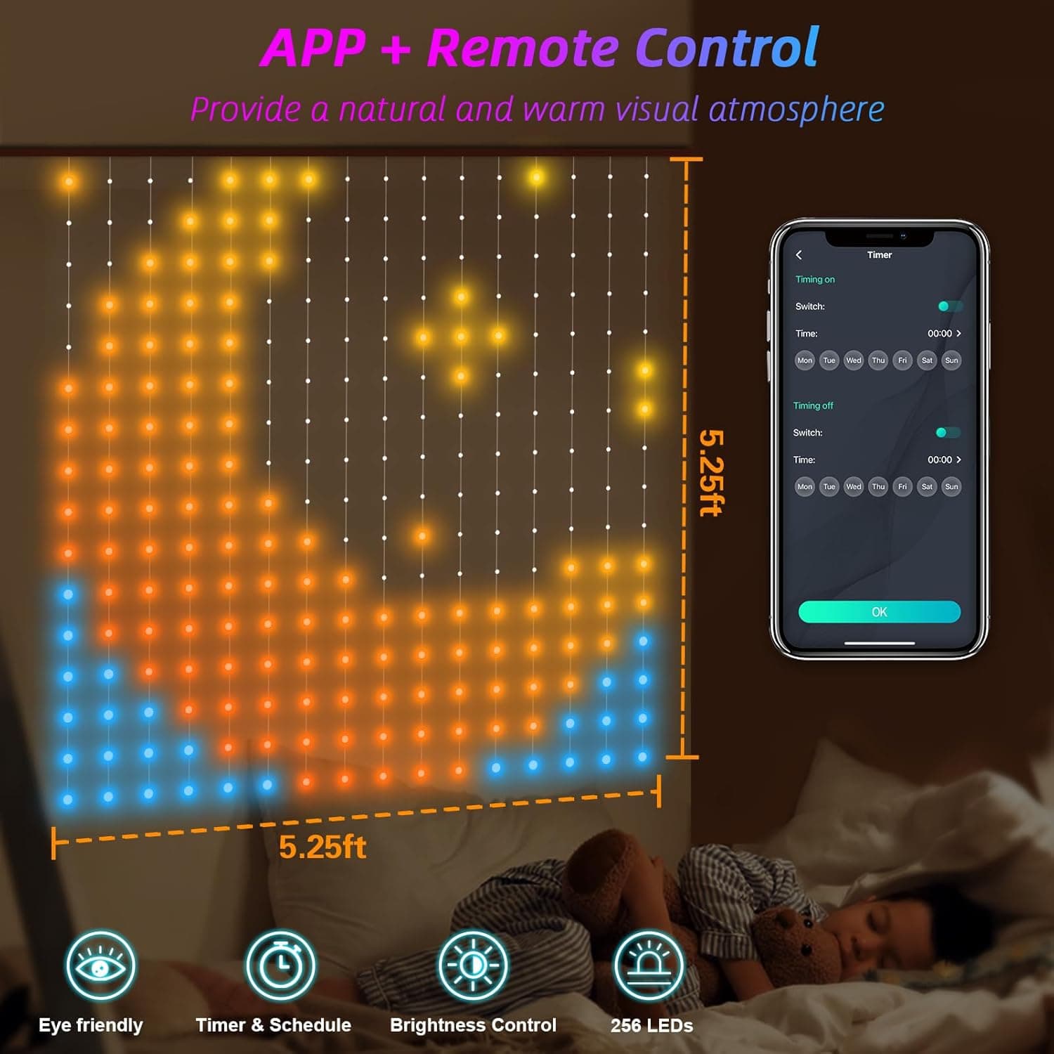 Гірлянда Smart-штора SFK-07 святкова LED-гірлянда для дому ∙ Світлодіодна штора з додатком SFK-07 20 ниток по 20 LED — 6