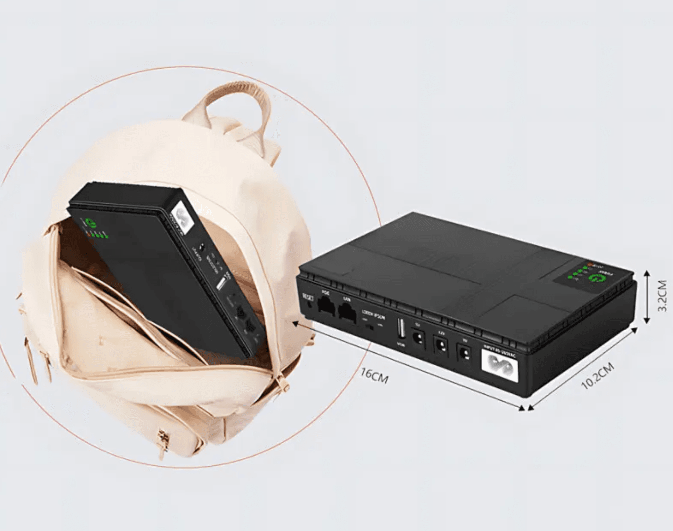 Джерело безперебійного живлення для роутера DC UPS DC1018P 18W 10400mAh ∙ Джерело безперебійного живлення DC1018P — 6