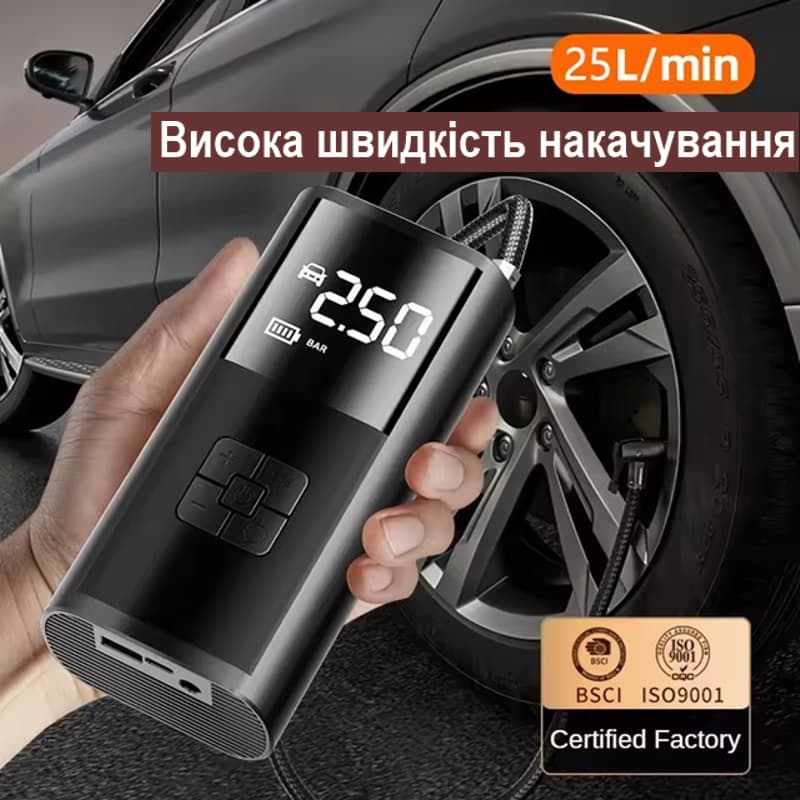 Акумуляторний насос - компресор для авто, мотоцикла, велосипеда Nectronix PR-325 — 5