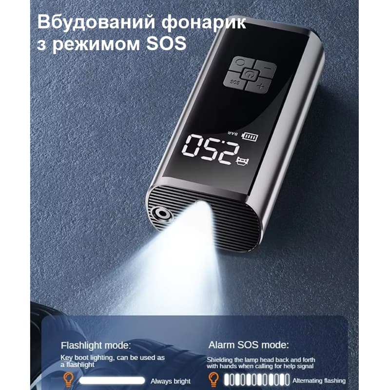Акумуляторний насос - компресор для авто, мотоцикла, велосипеда Nectronix PR-325 — 7