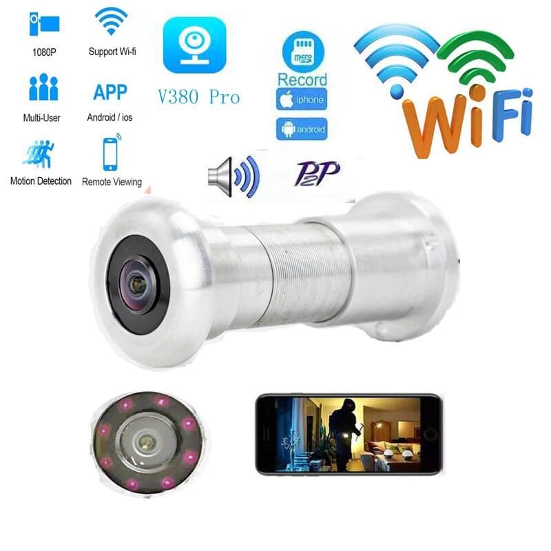 Відеоглазок wifi з датчиком руху, підсвічуванням і записом HQCam 405B, 2 Мп, сріблястий — 3