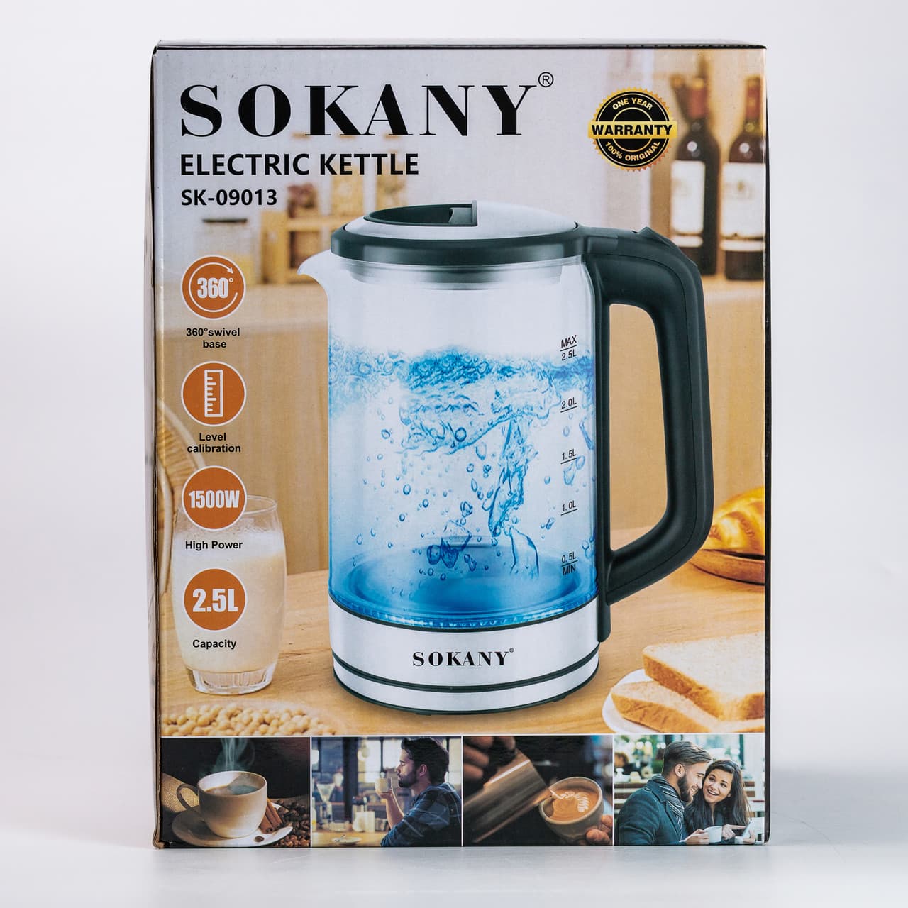 Чайник электрический Sokany SK-09013 2.5 литра прозрачный — 8
