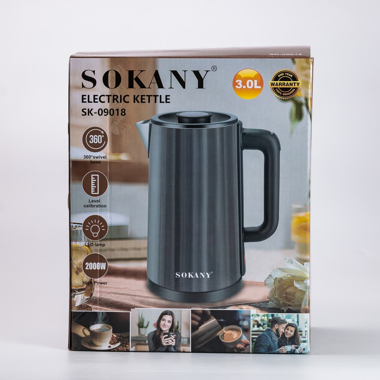 Электрочайник Sokany 3 литра Серый SK-09018G — 9