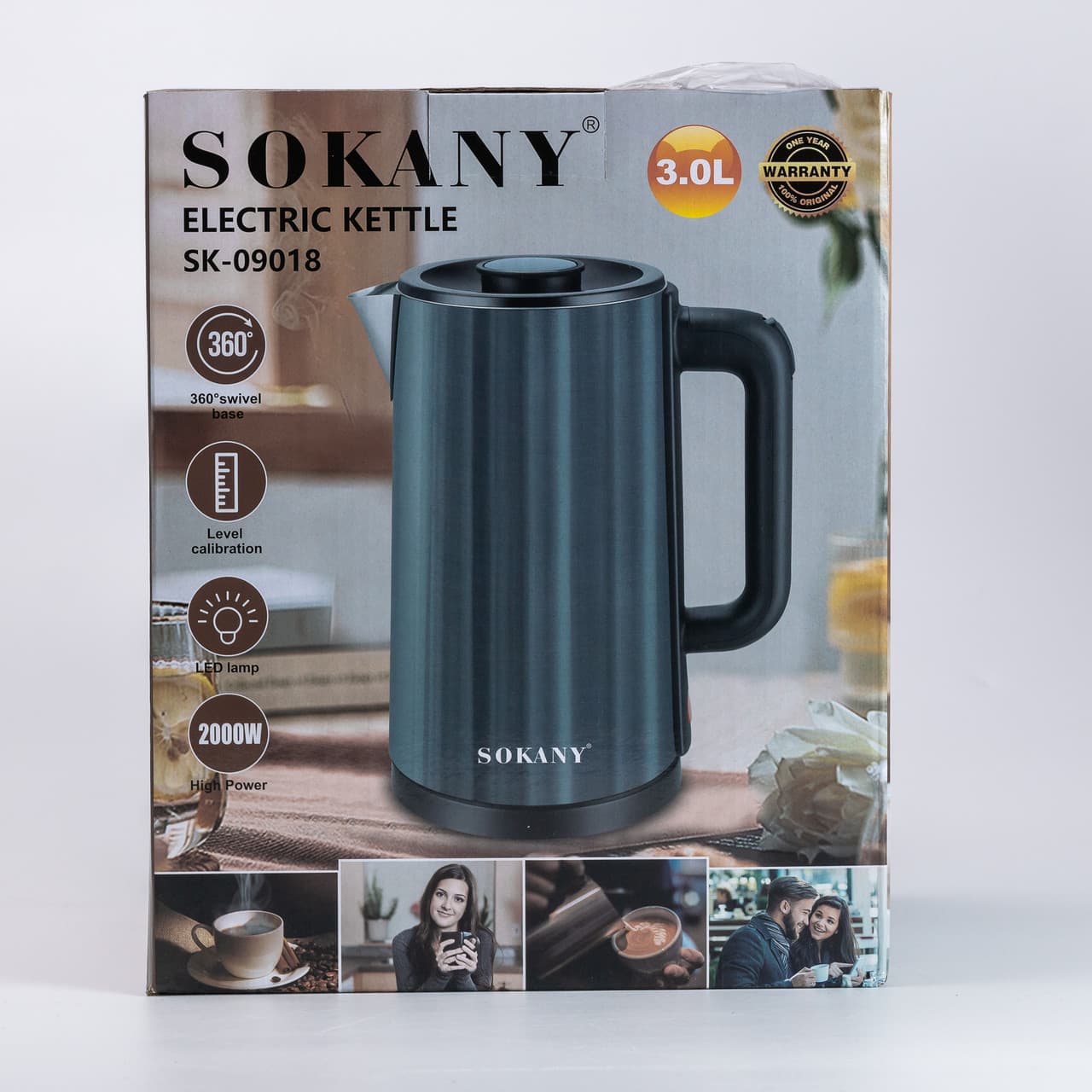 Электрочайник Sokany 3 литра Зеленый SK-09018GR — 10