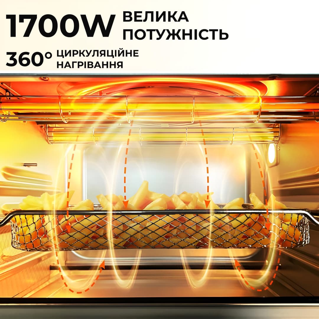 Духовка электрическая Sokany с конвекцией на 50 л, 1700 Вт SK10011 — 6