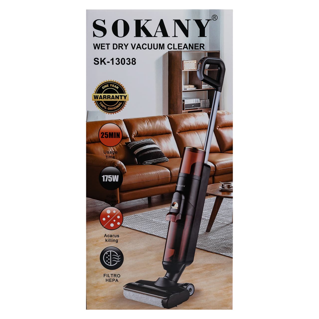 Вертикальный моющий пылесос швабра Sokany беспроводной SK-13038 — 10
