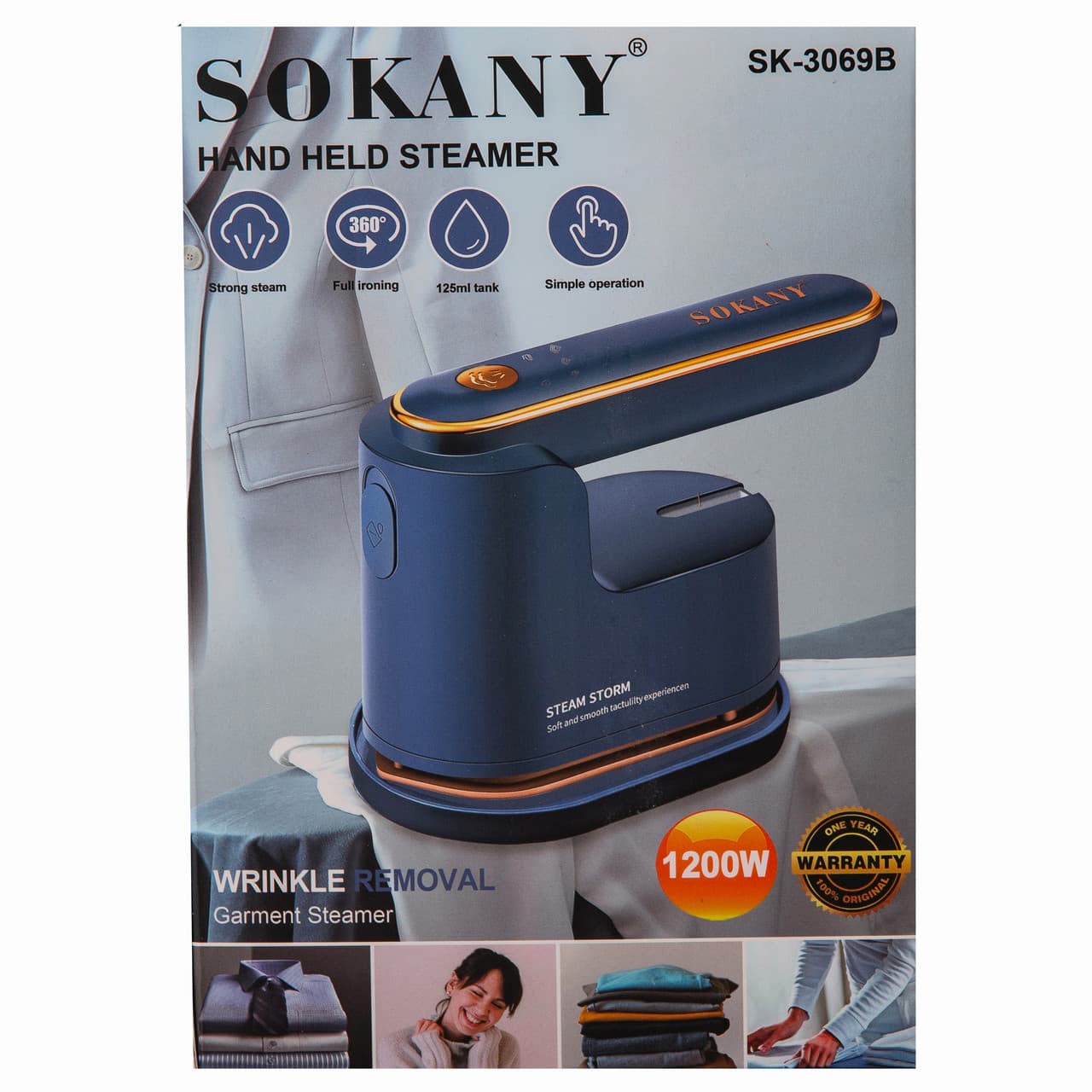 Отпариватель Sokany Ручной 1200 Вт синий SK-3069B — 9