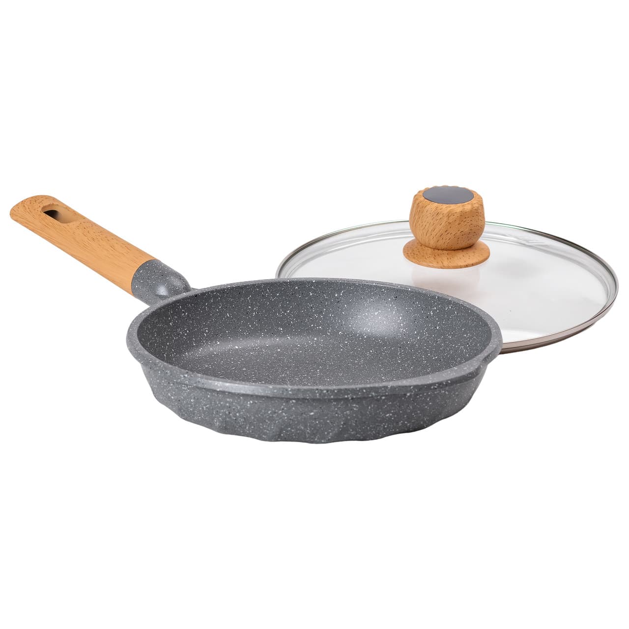 Алюмінієва сковорода 1,8 л з мармуровим антипригарним покриттям Ø 24 см сіра MGC HP-4-423G — 4