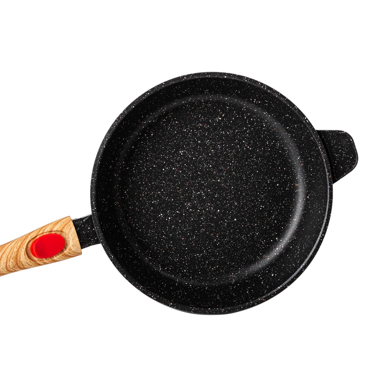 Алюминиевая глубокая сковорода (2,4 л) со стеклянной крышкой Ø 24 см Black MGC HP-4-463B — 2