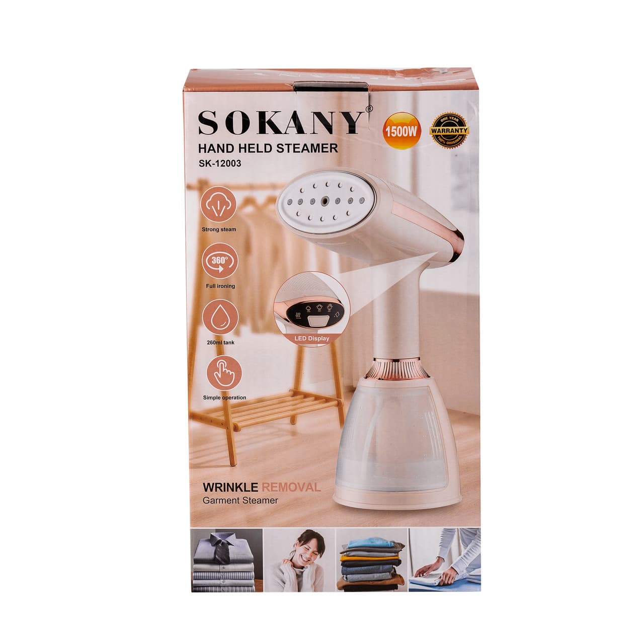 Ручной отпариватель 1500 Вт парогенератор паровой утюг для ткани Sokany SK-12003 — 6