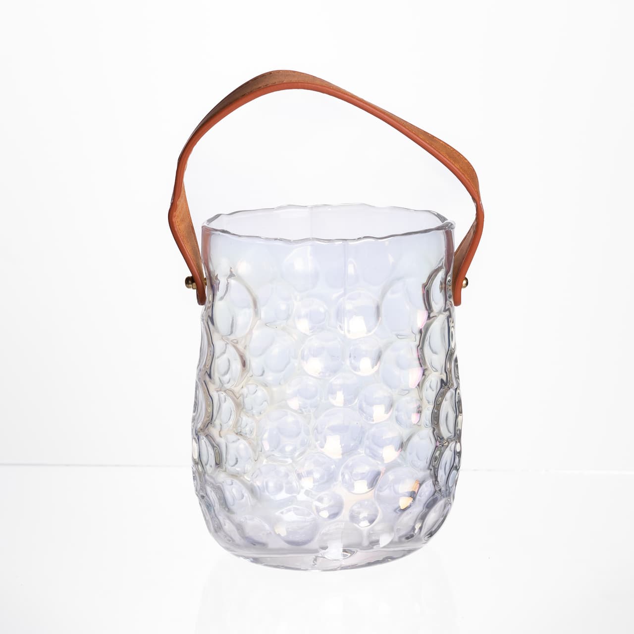 Ваза сумочка с ручкой 13×9.5×18 (см) декоративная стеклянная ваза для цветов 1.2 (л) Радужный HP-19-153-6