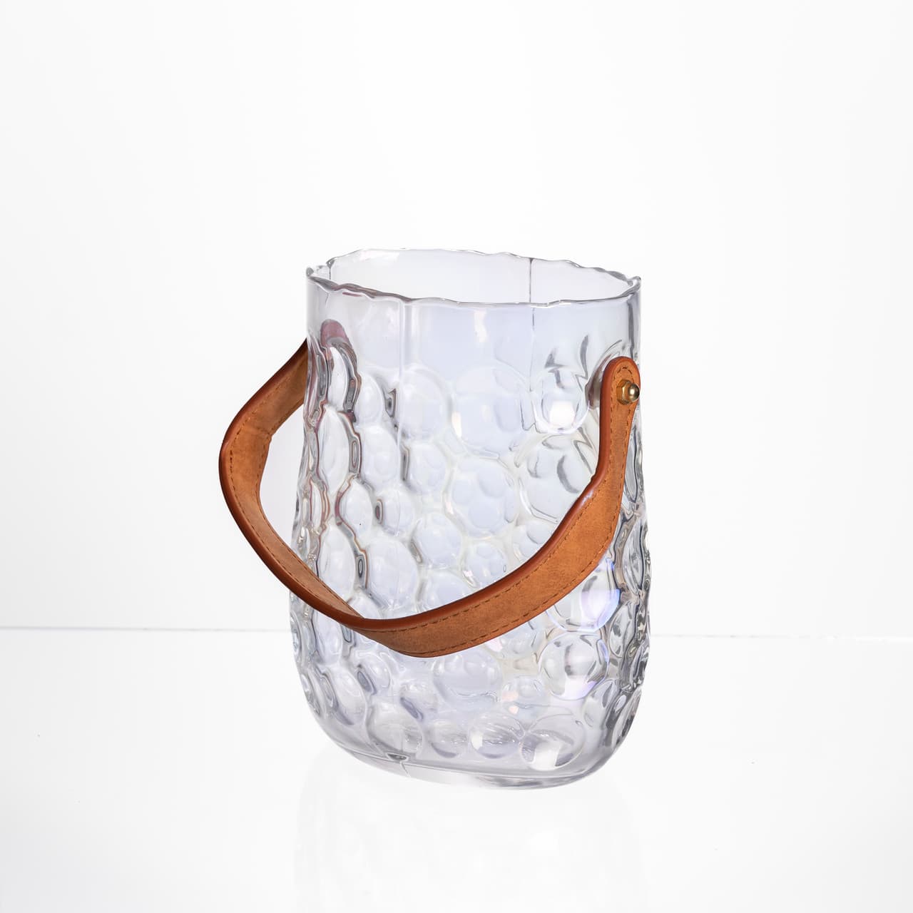Ваза сумочка с ручкой 13×9.5×18 (см) декоративная стеклянная ваза для цветов 1.2 (л) Радужный HP-19-153-6 — 5