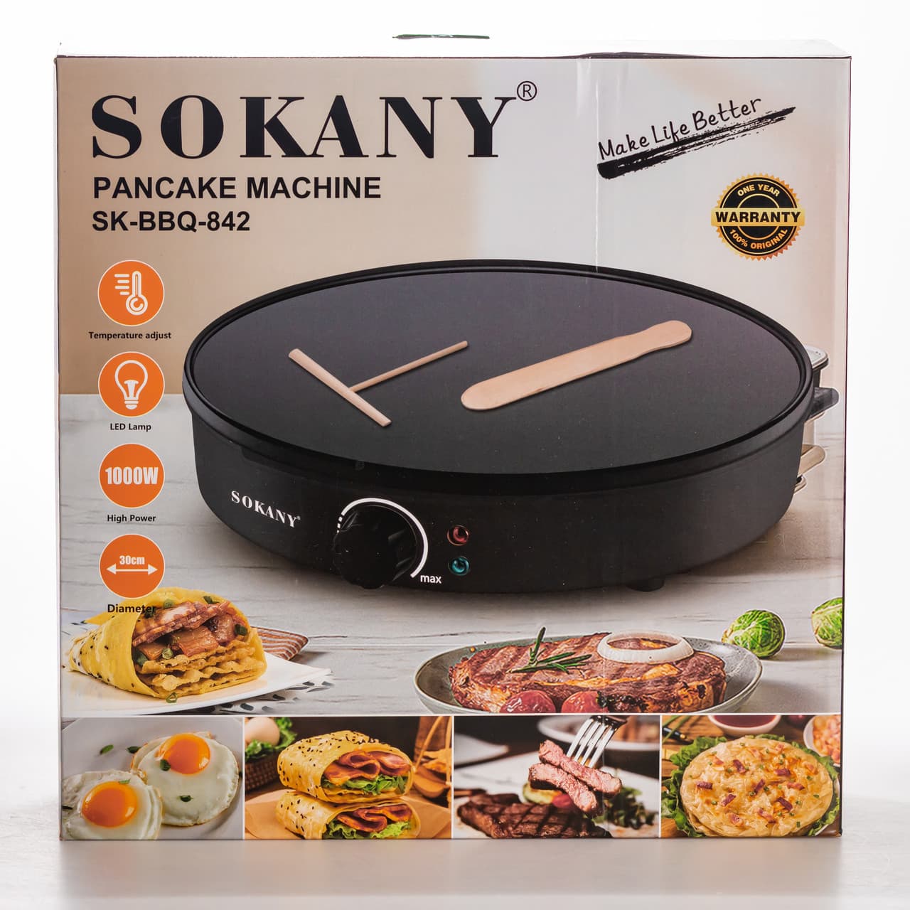 Блинница электрическая Sokany SK-BBQ-842 электроблинница Ø30 см автоматическая блинница для дома профессиональная — 6