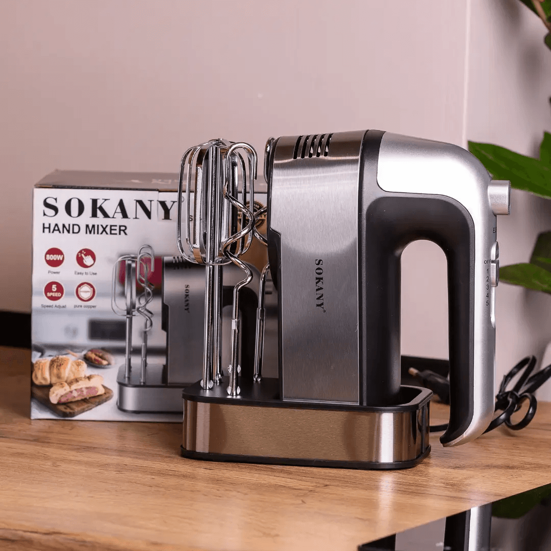 Миксер ручной Sokany 350 Вт 5 скоростей 2 насадки SK-6627 — 8
