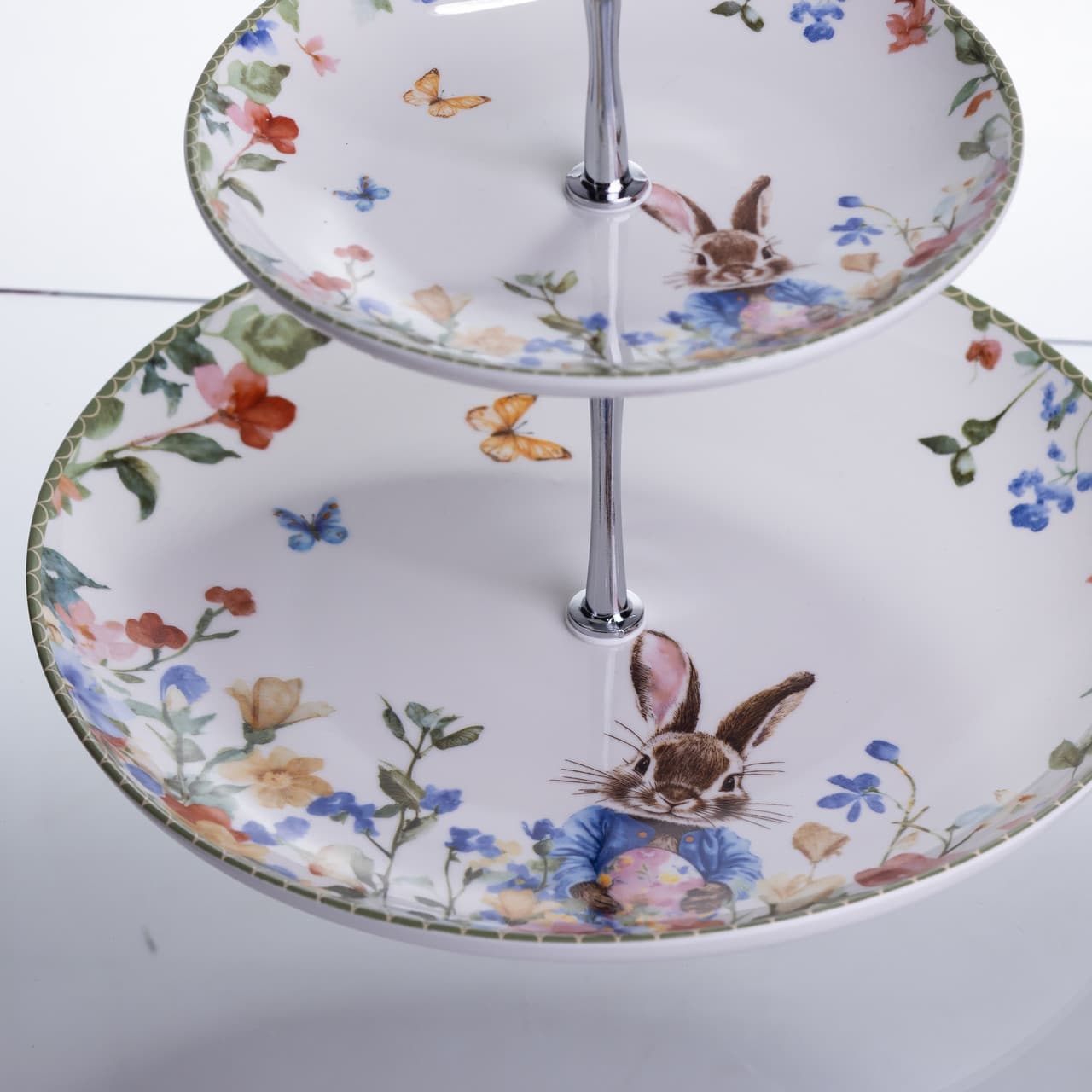 Етажерка Garden Rabbits порцелянова для фруктів та десертів 23*24 см HP-7323-6 — 4