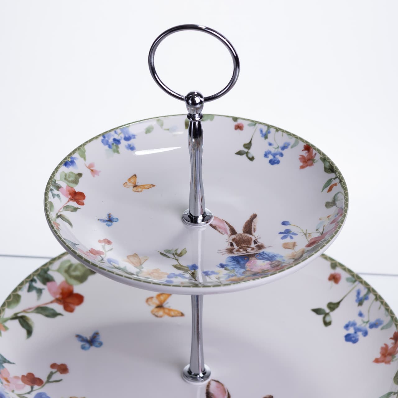 Етажерка Garden Rabbits порцелянова для фруктів та десертів 23*24 см HP-7323-6 — 5