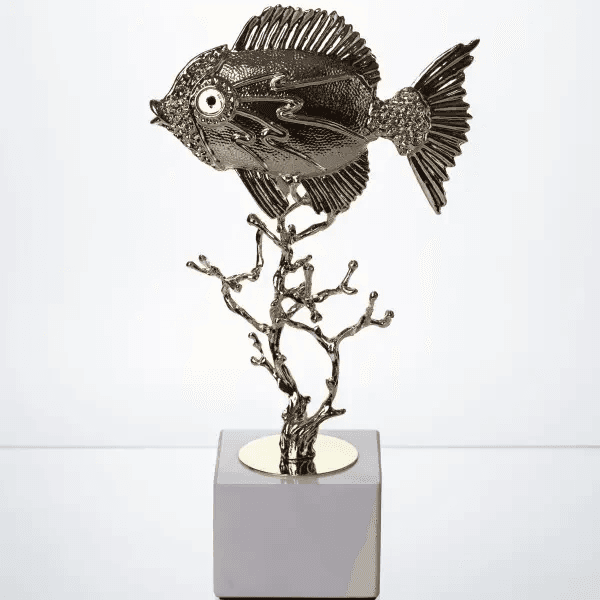 Декоративна фігурка Gold Fish 16x8x30 см металева HP-7-18