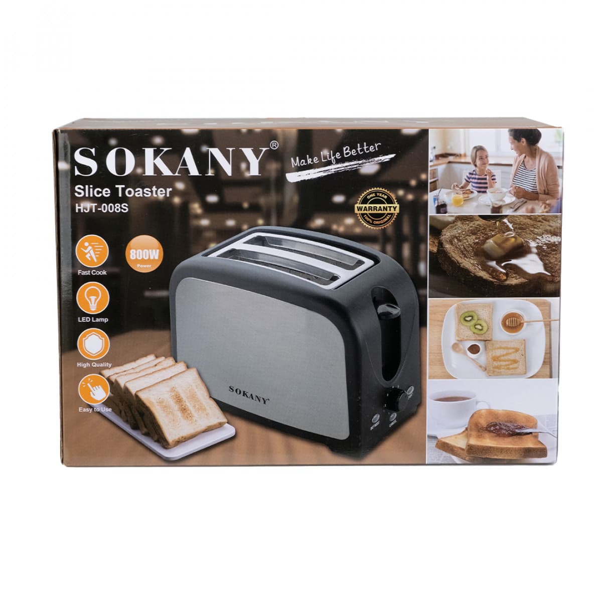 Тостер Sokany HJT008SBST с двумя отделениями 800 Вт — 4