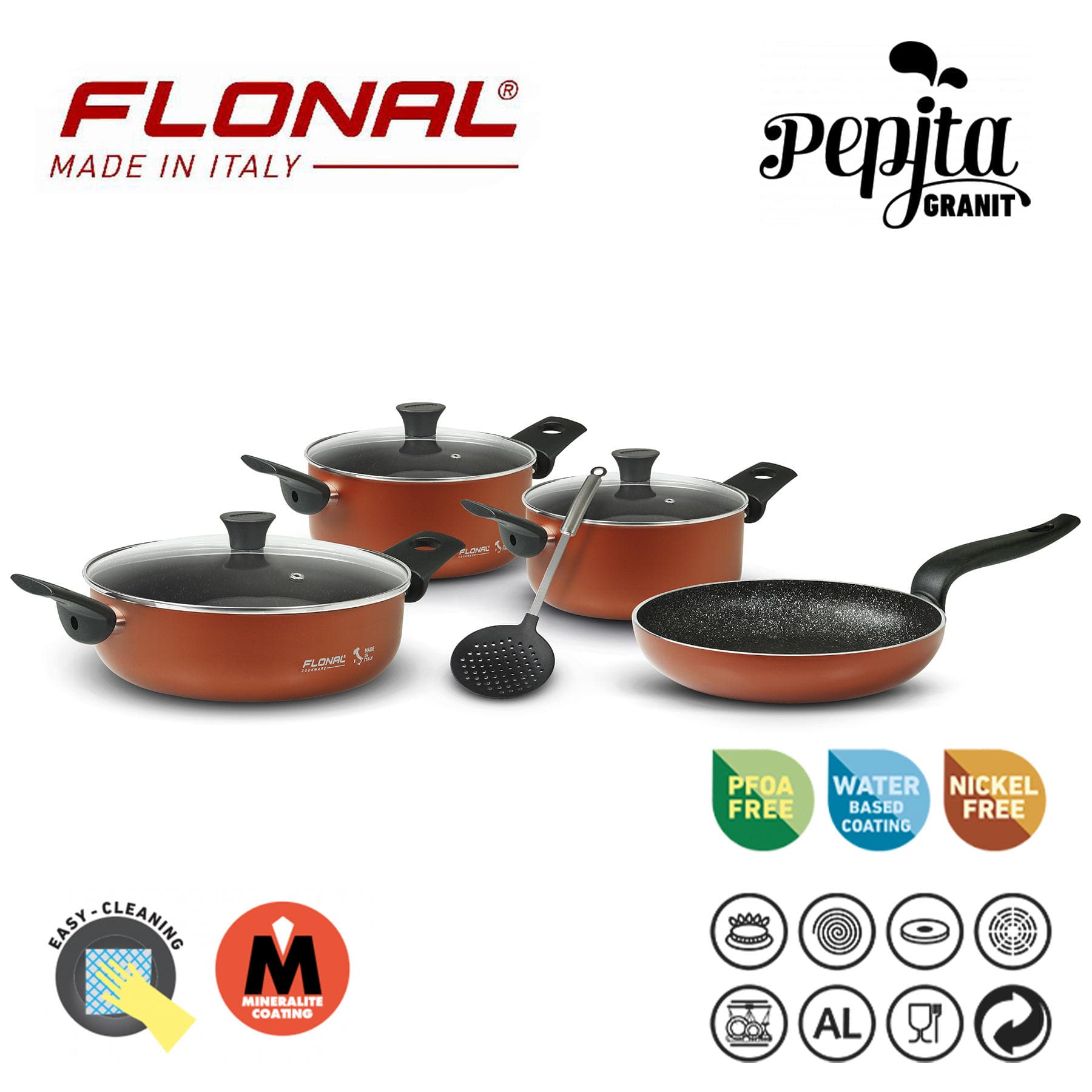 Набір посуду Flonal Pepita Granit 8 предметів (PGFSET08PZ) — 8