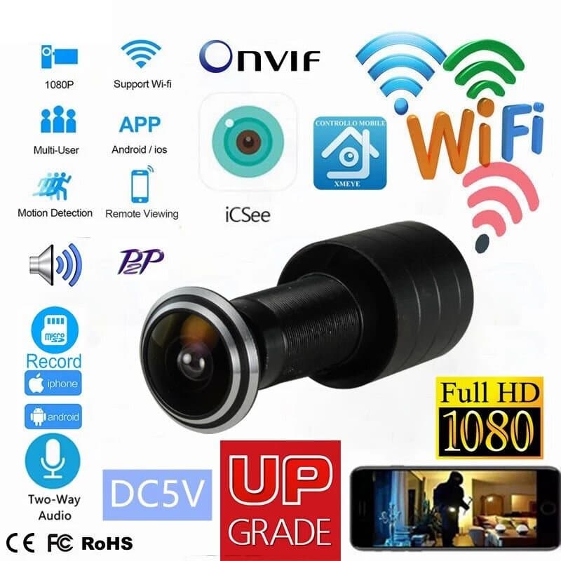 Відеоглазок wifi бездротовий з датчиком руху і записом Geniuspy D178, 2 Мп, 1080P, додаток для Android і IOS — 9
