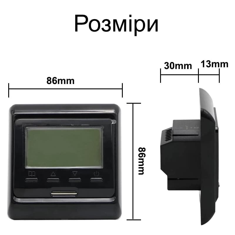 Wifi термостат для газового та електричного котла з LCD дисплеєм Minco Heat MK60L, чорний — 10