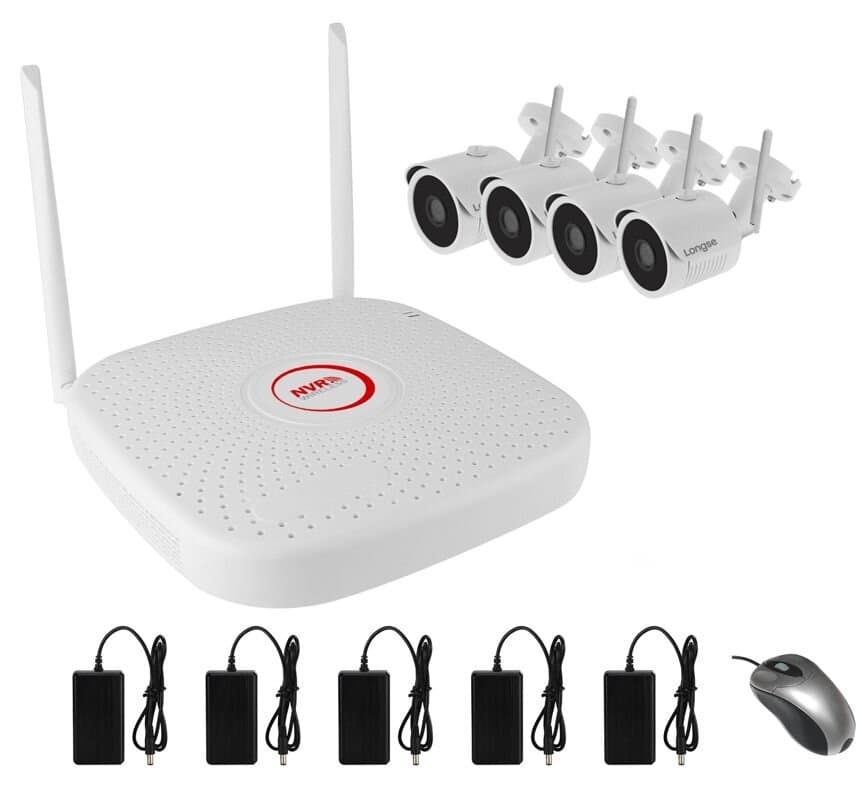 Комплект відеоспостереження бездротовий на 4 камери Longse WIFI 3604 - 2MP Kit 4, 300 метрів, 2 Мп, FullHD 1080p — 8
