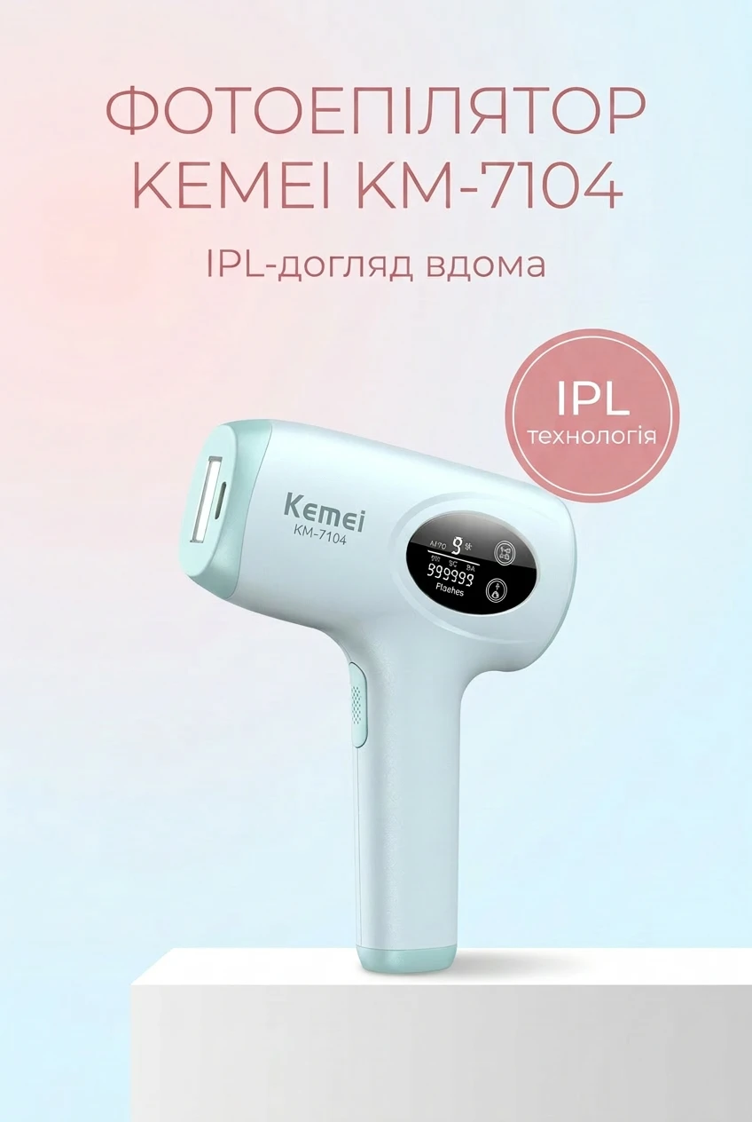 Фотоепілятор Kemei KM-7104 білий — розбір 1