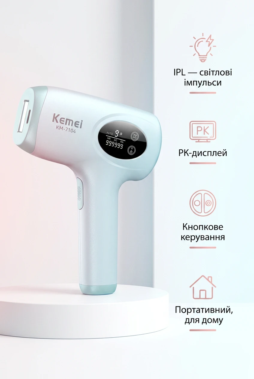 Фотоепілятор Kemei KM-7104 білий — розбір 2