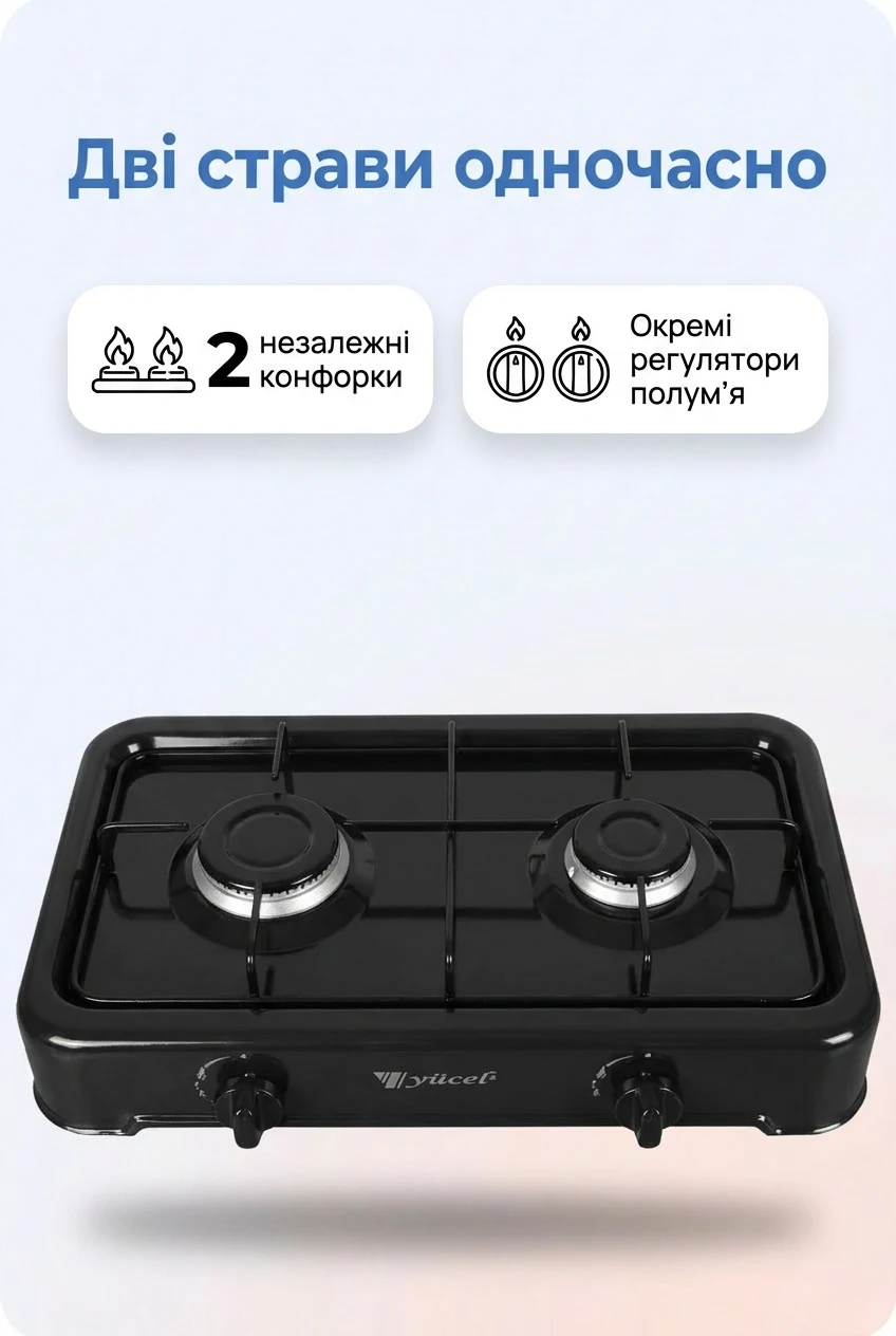 Газова настільна плита YUCEL O-200 на 2 конфорки — розбір 5